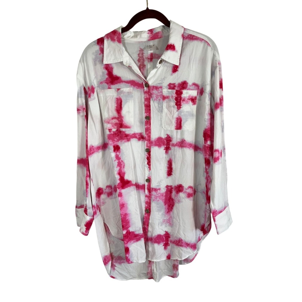 Colorful Tie Dye Shirt S Resort Preppy Chic Active Sporty Athletic Festival Arts